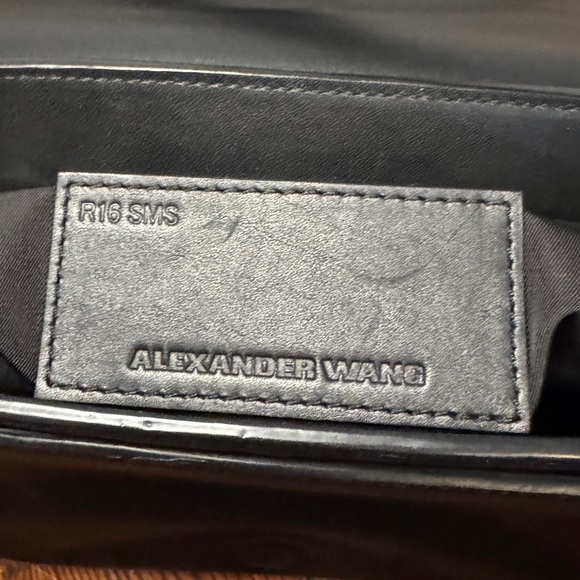 Alexander Wang SS16 Sample Lia Studded Crossbody Saddle Bag Silver Black Leather - Picture 16 of 16